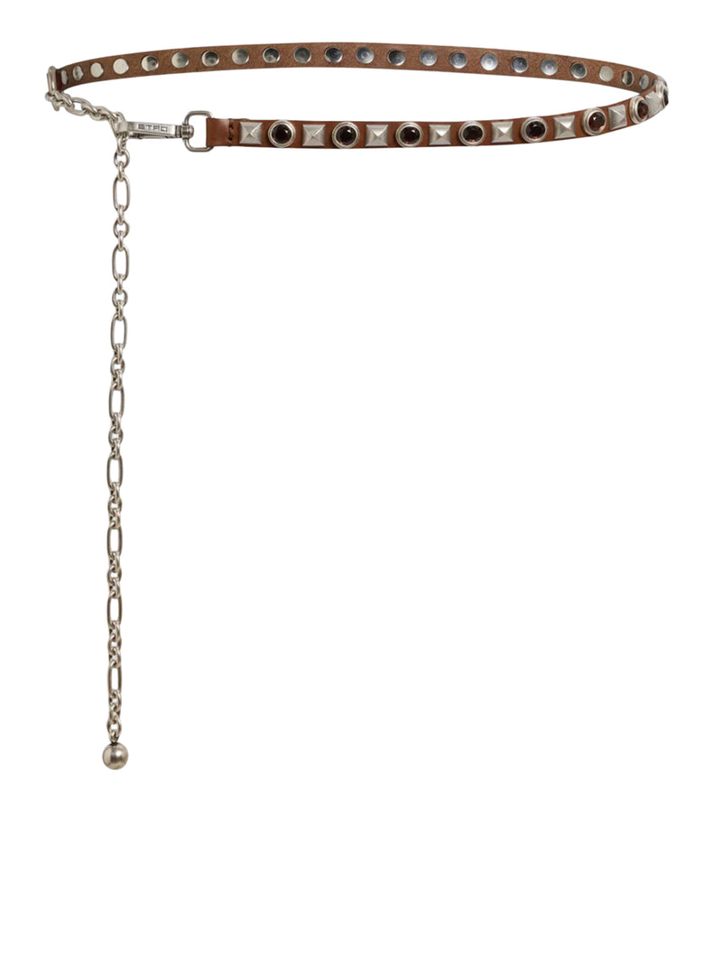 Etro Women Leather Belt With Jewel Studs ETRO