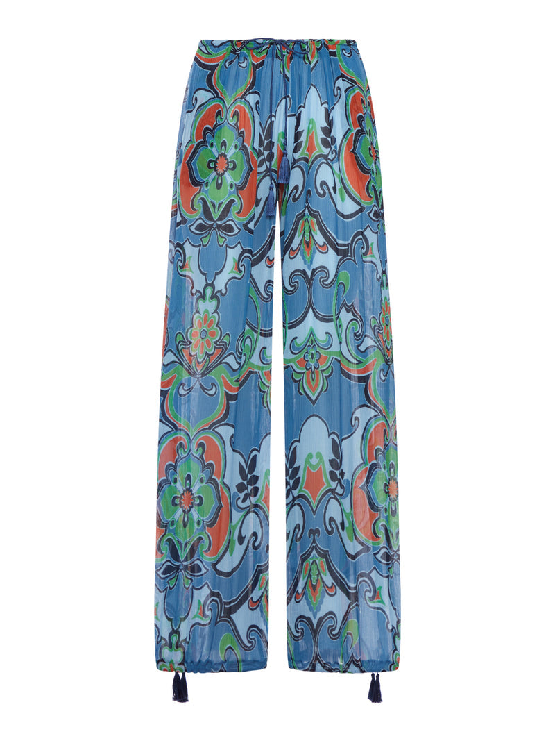 Etro Women Printed Silk Blend Trousers With Drawstring ETRO