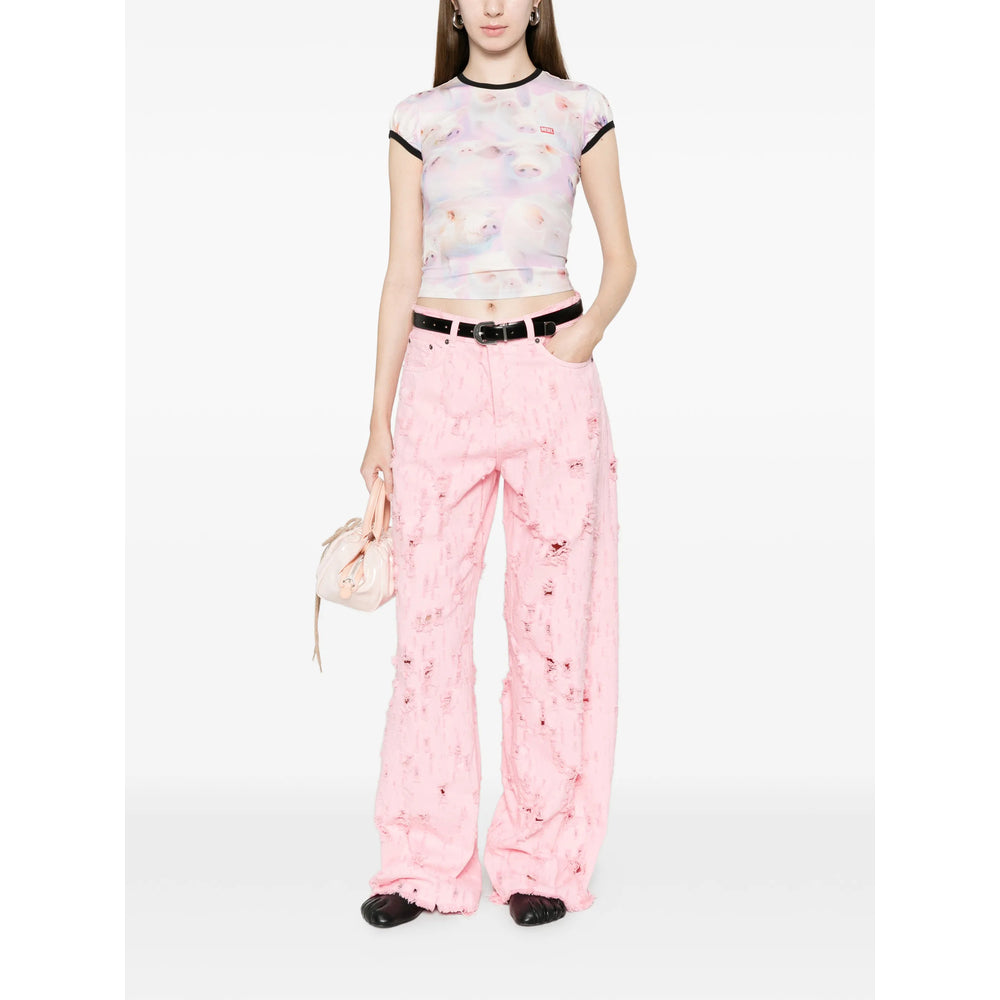 Diesel White Tops - T-Shirts & Jerseys Women DIESEL