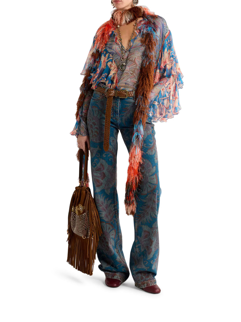Etro Women Long-Sleeved Silk Blouse With Ruffles ETRO