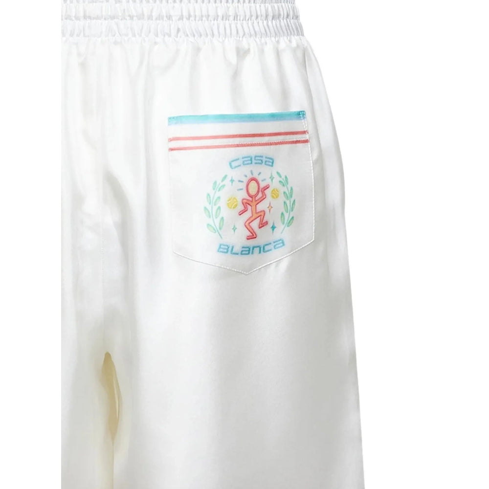 Casablanca White Shorts - Track & Running Shorts Men CASABLANCA