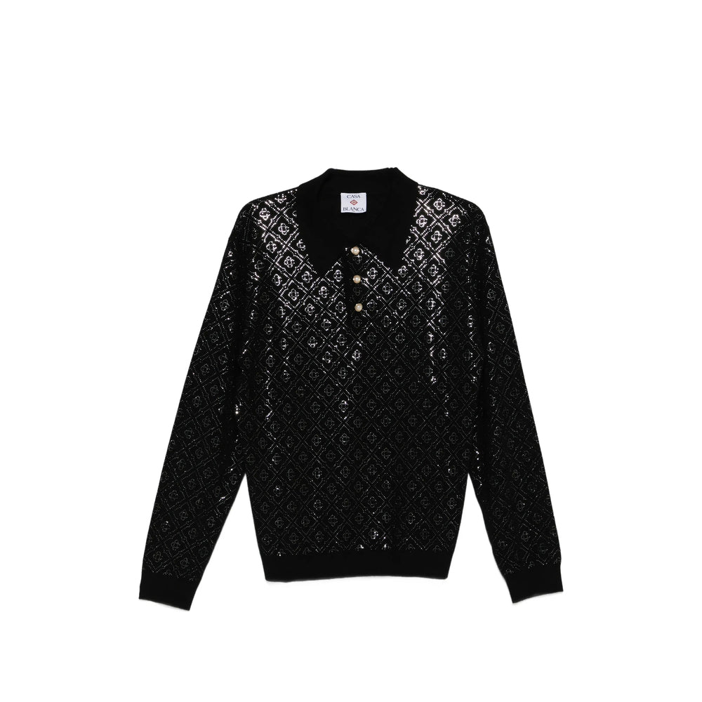 Casablanca Black Polo Shirts Men CASABLANCA