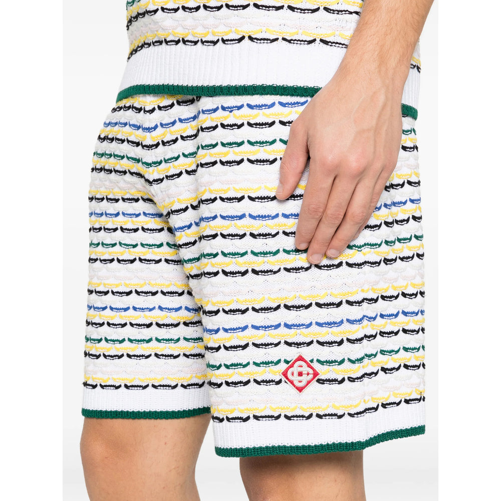 Casablanca White Shorts - Bermuda Shorts Men CASABLANCA