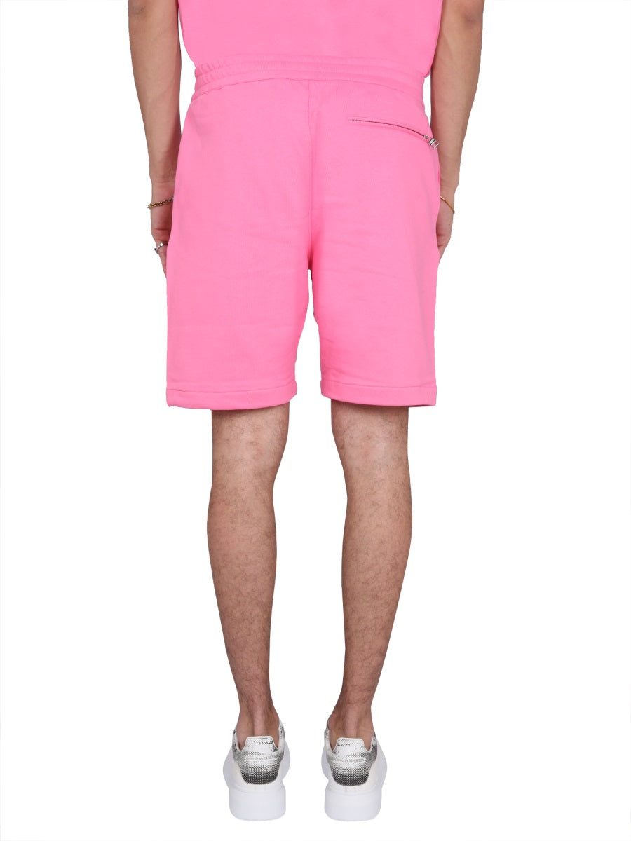 Alexander Mcqueen Men Bermuda Shorts With Graffiti Logo Print ALEXANDER MCQUEEN