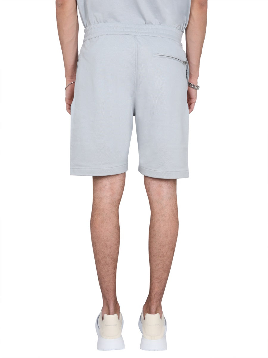 Alexander Mcqueen Men Bermuda Shorts With Graffiti Logo Print ALEXANDER MCQUEEN