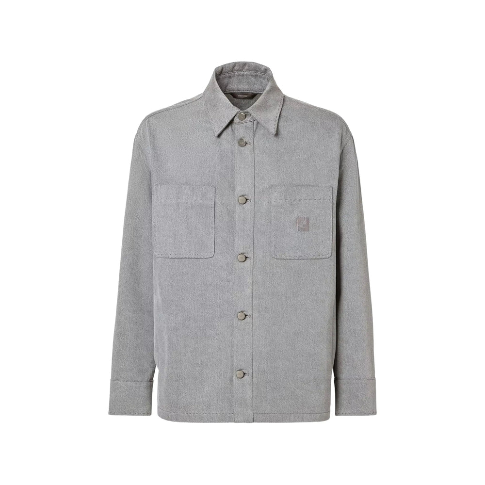 Fendi Grey Jackets - Shirt Jackets Men FENDI