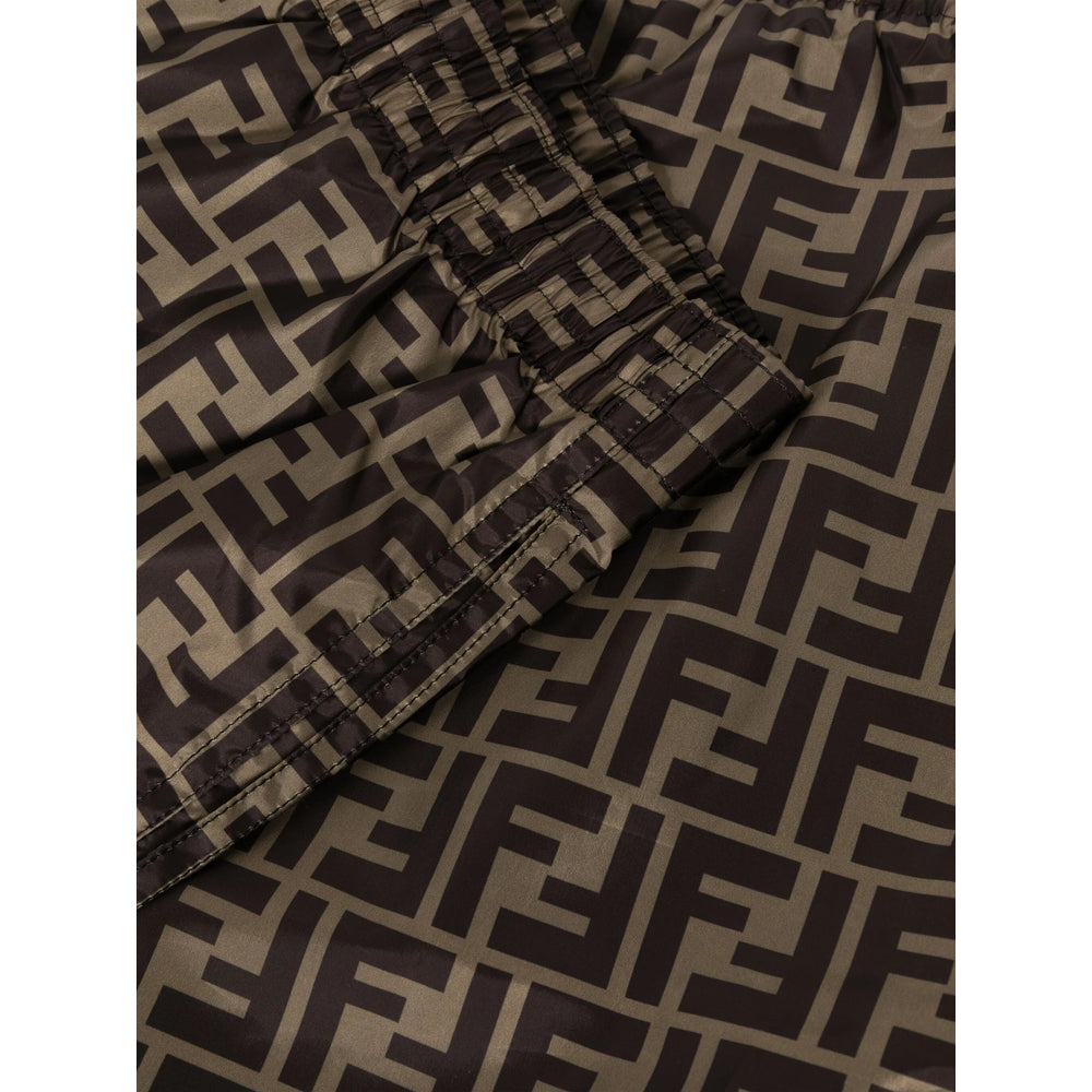 Fendi Brown Beachwear - Swim Shorts Men FENDI
