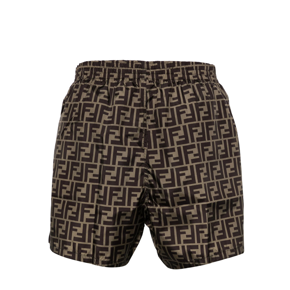 Fendi Brown Beachwear - Swim Shorts Men FENDI