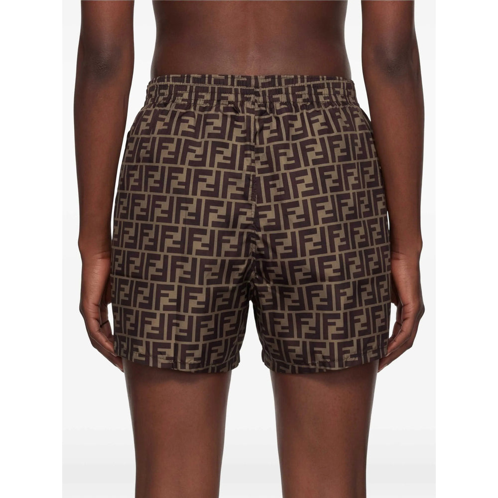 Fendi Brown Beachwear - Swim Shorts Men FENDI