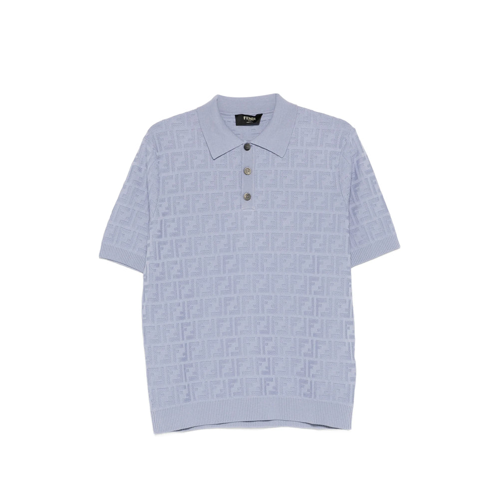 Fendi Blue Polo Shirts Men FENDI