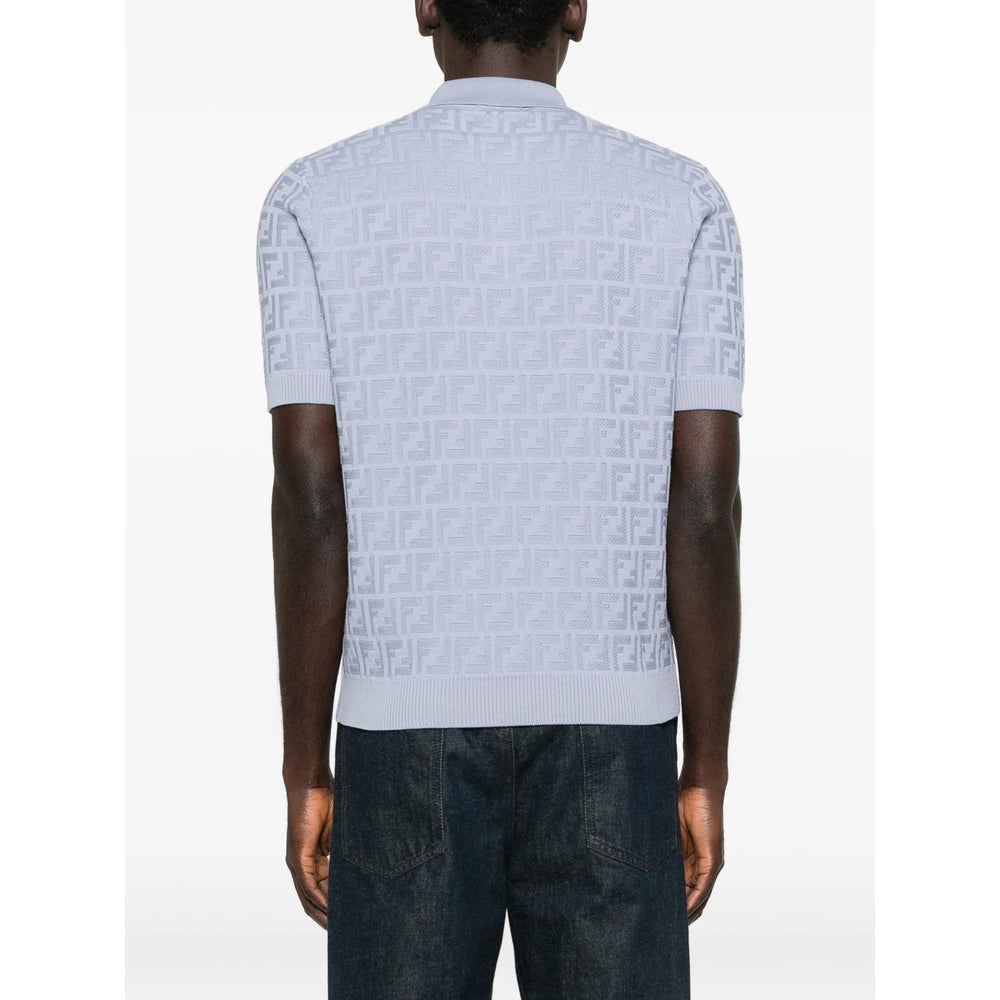 Fendi Blue Polo Shirts Men FENDI