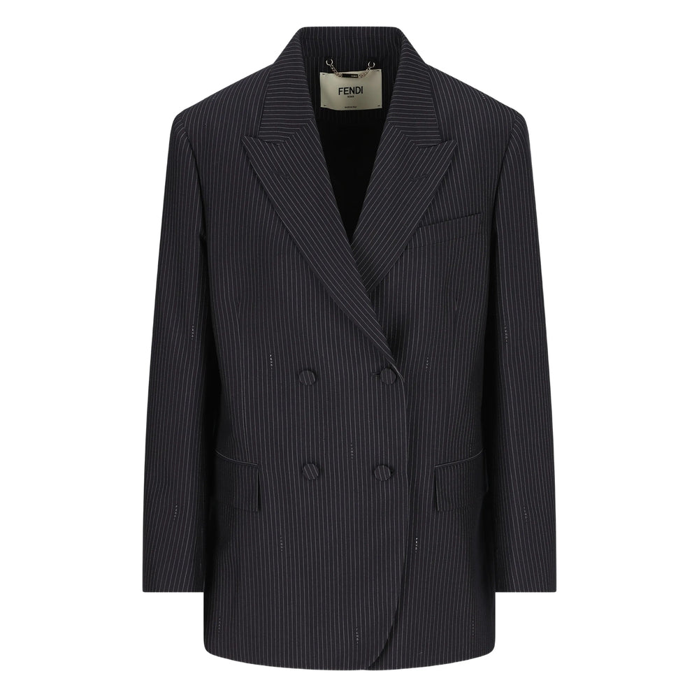 Fendi Blue Jackets - Blazers Women FENDI