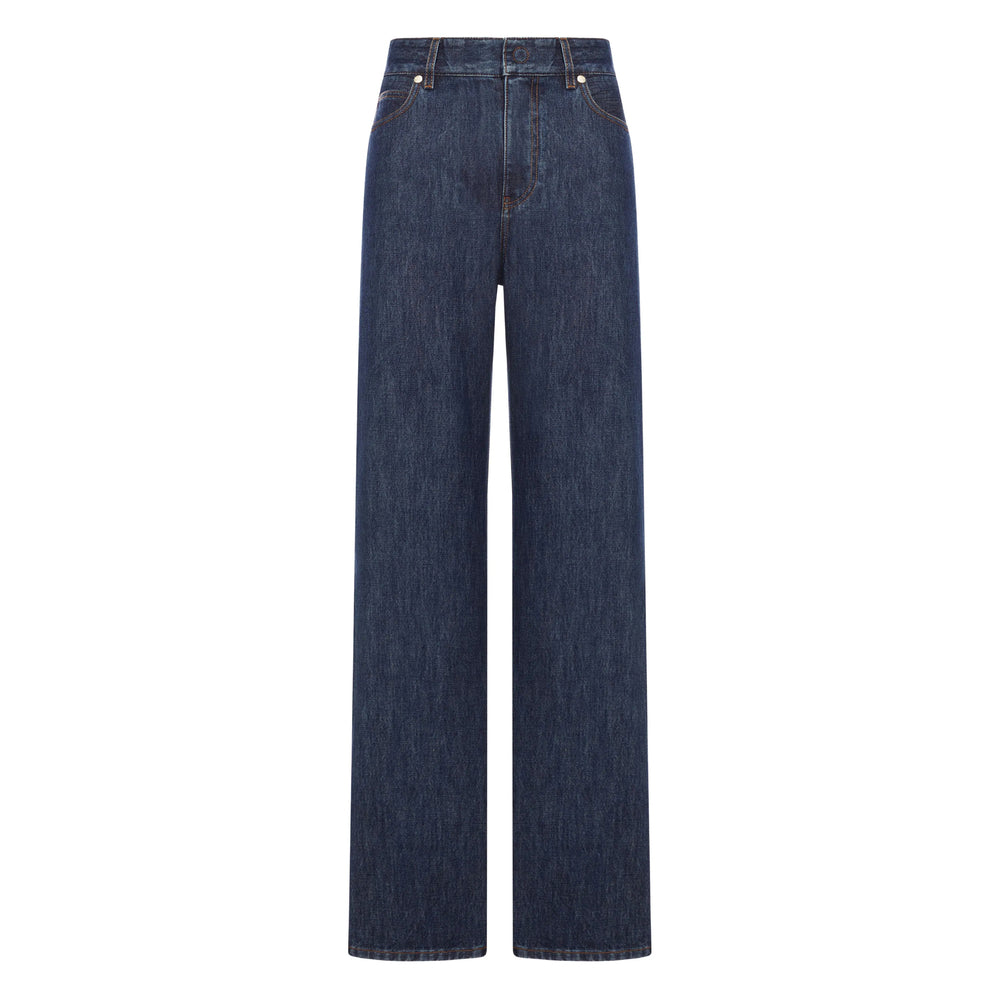 Fendi Blue Denim - Wide-Leg Jeans Women