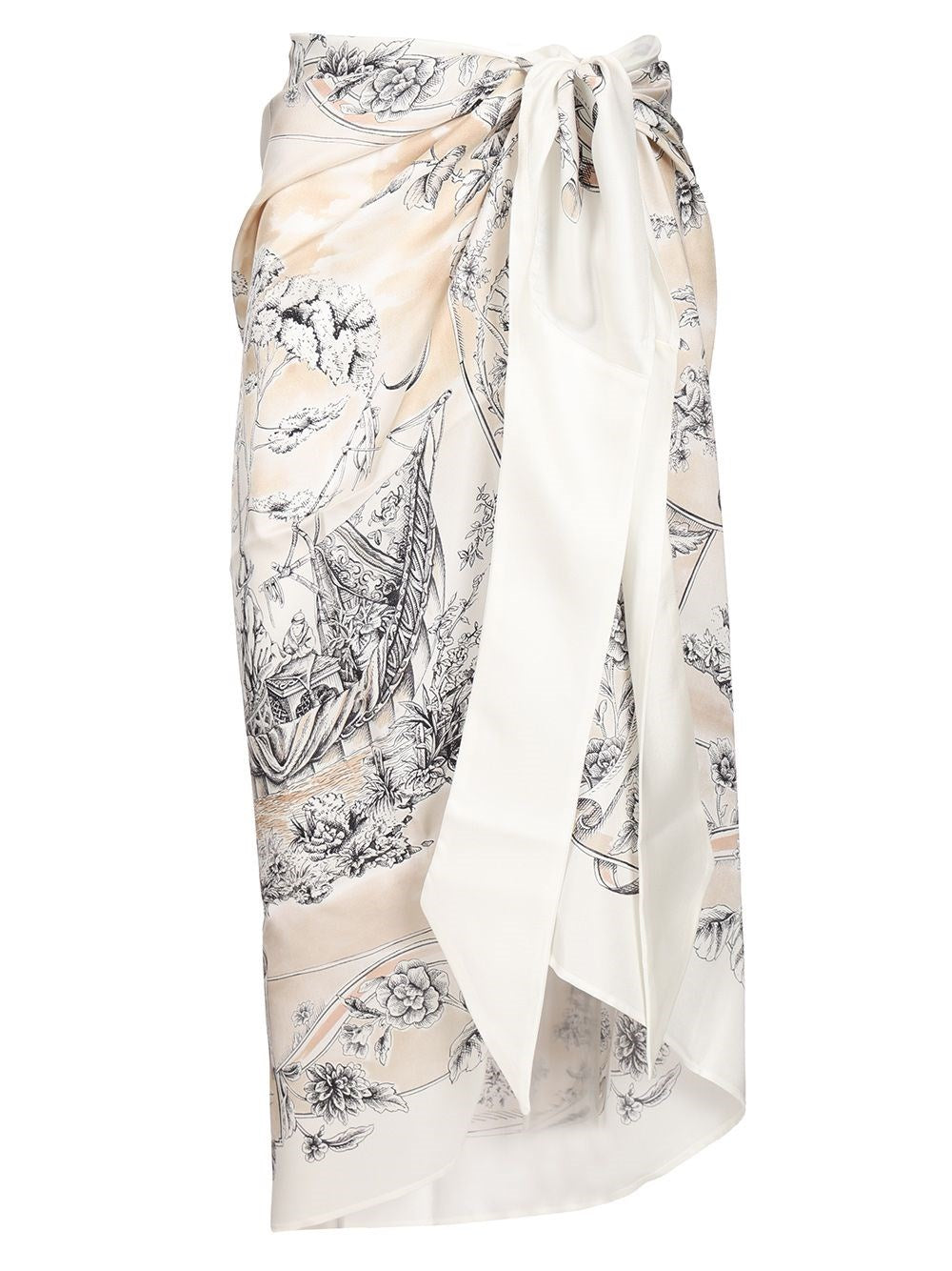 Ferragamo Women Pareo With "Travel" Print FERRAGAMO