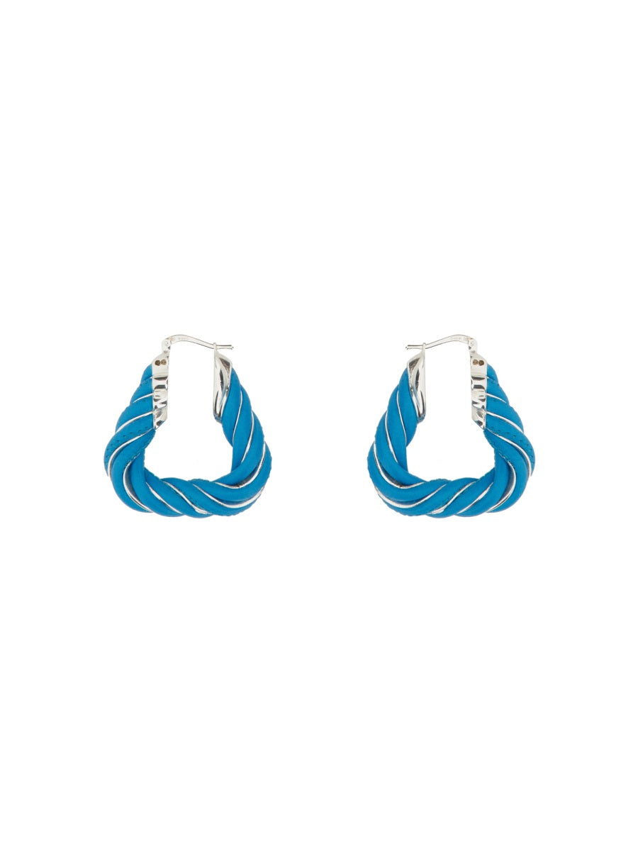 Bottega Veneta Women Triangular Twist Hoop Earrings BOTTEGA VENETA