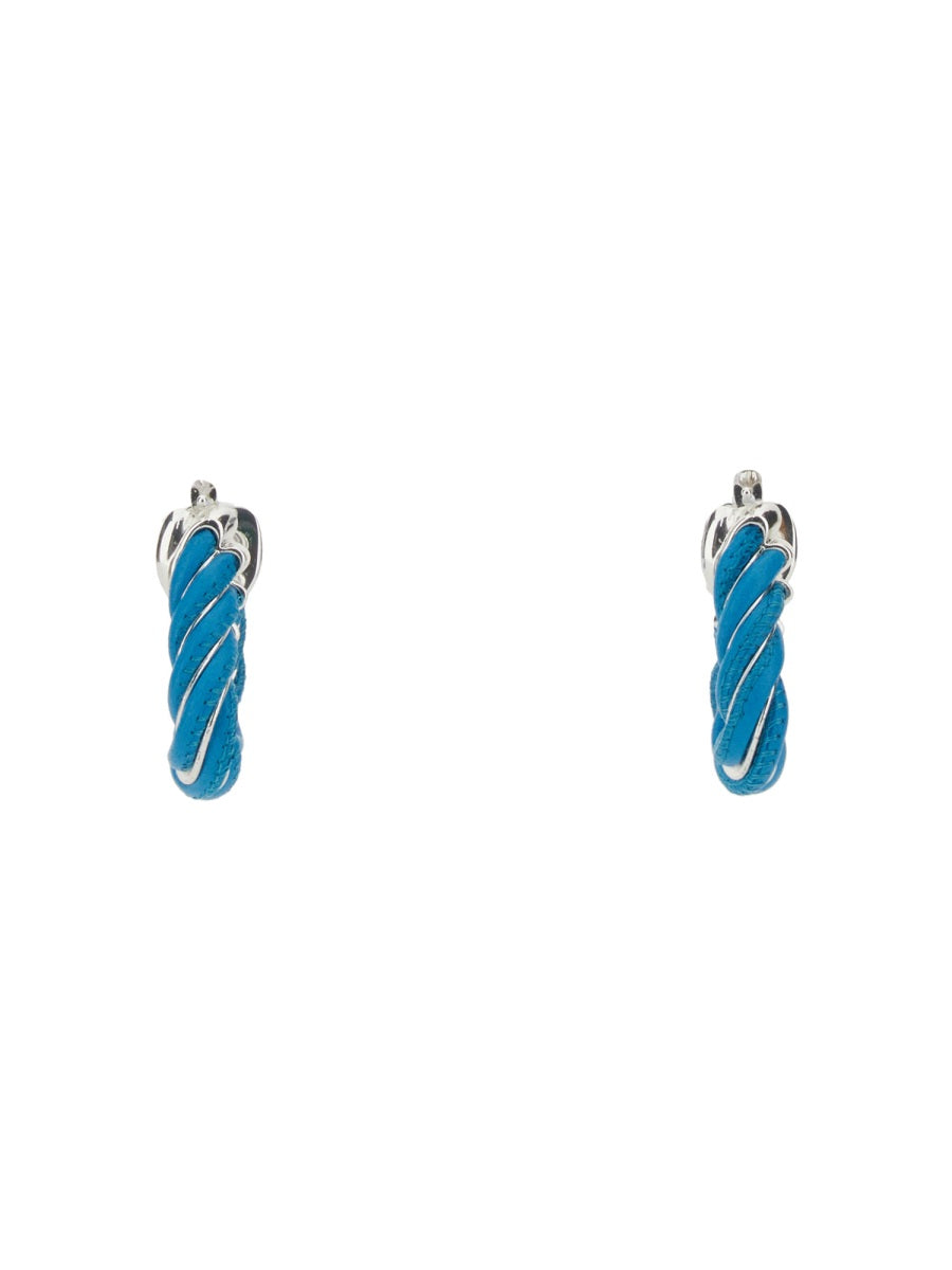 Bottega Veneta Women Triangular Twist Hoop Earrings BOTTEGA VENETA