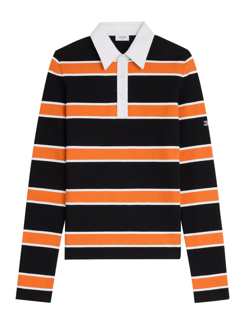 Celine Men Striped Cotton Jersey Polo CELINE