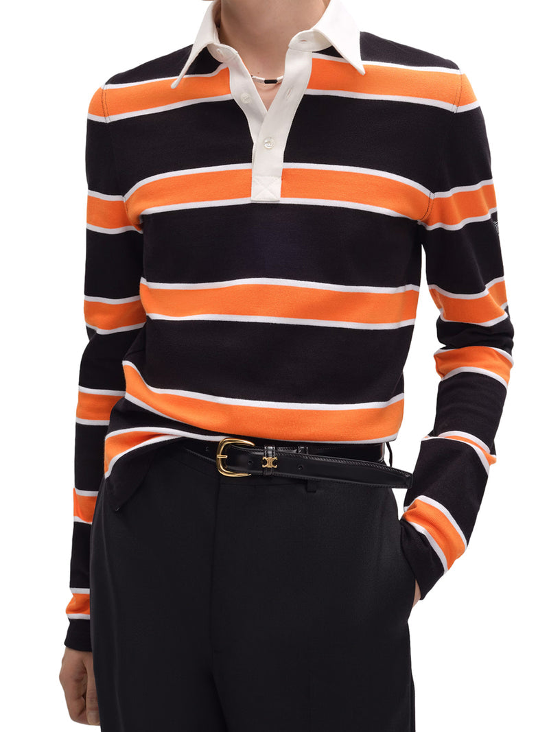 Celine Men Striped Cotton Jersey Polo CELINE