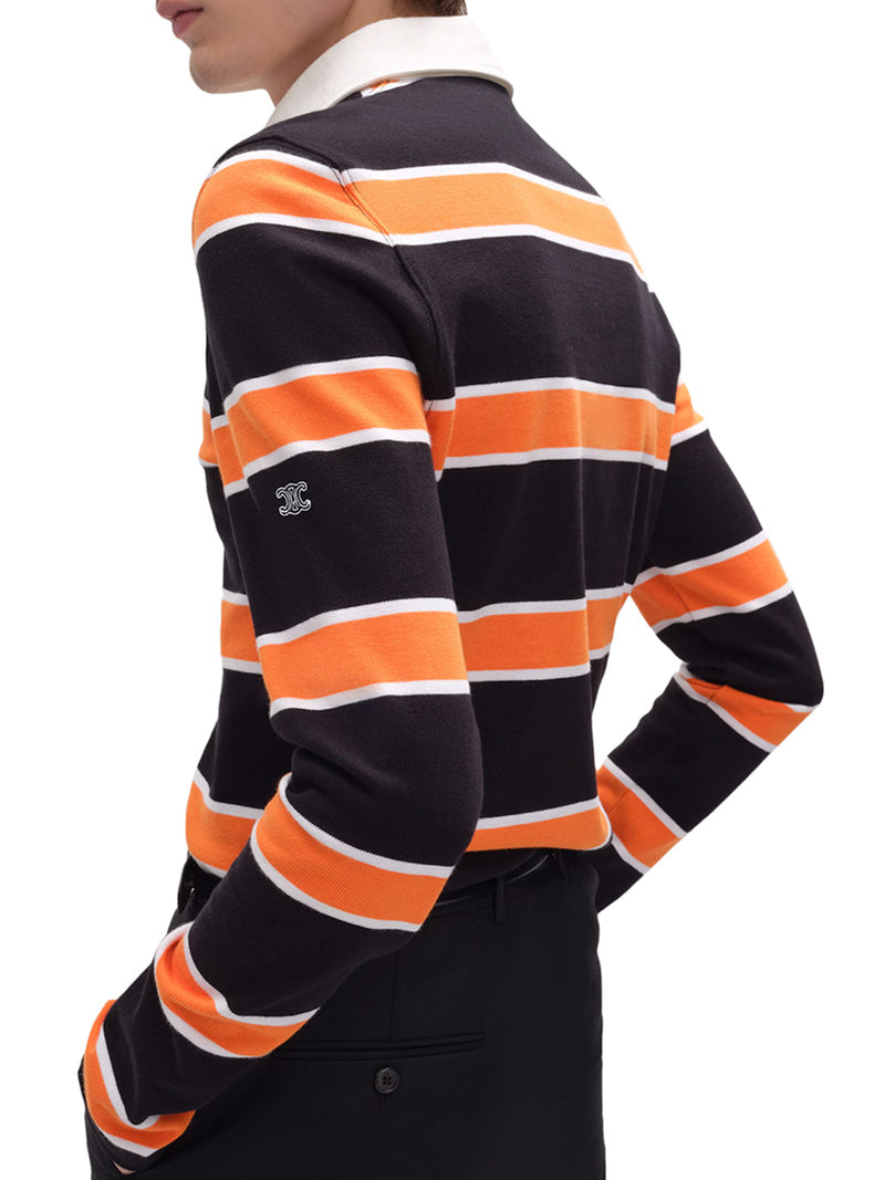 Celine Men Striped Cotton Jersey Polo CELINE