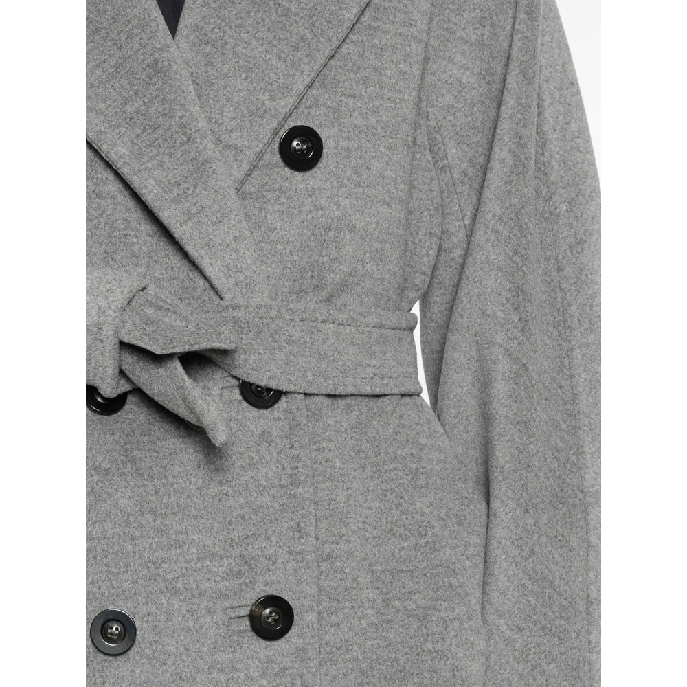 Max Mara Grey Coats - Double Breasted & Peacoats Women MAX MARA