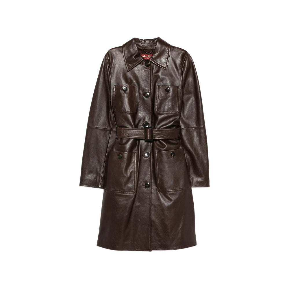 Max Mara Studio Brown Coats - Leather Coats Women MAX MARA STUDIO