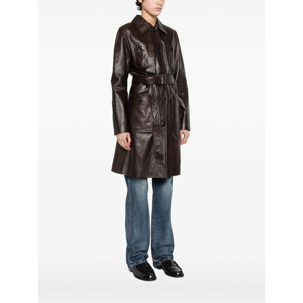 Max Mara Studio Brown Coats - Leather Coats Women MAX MARA STUDIO