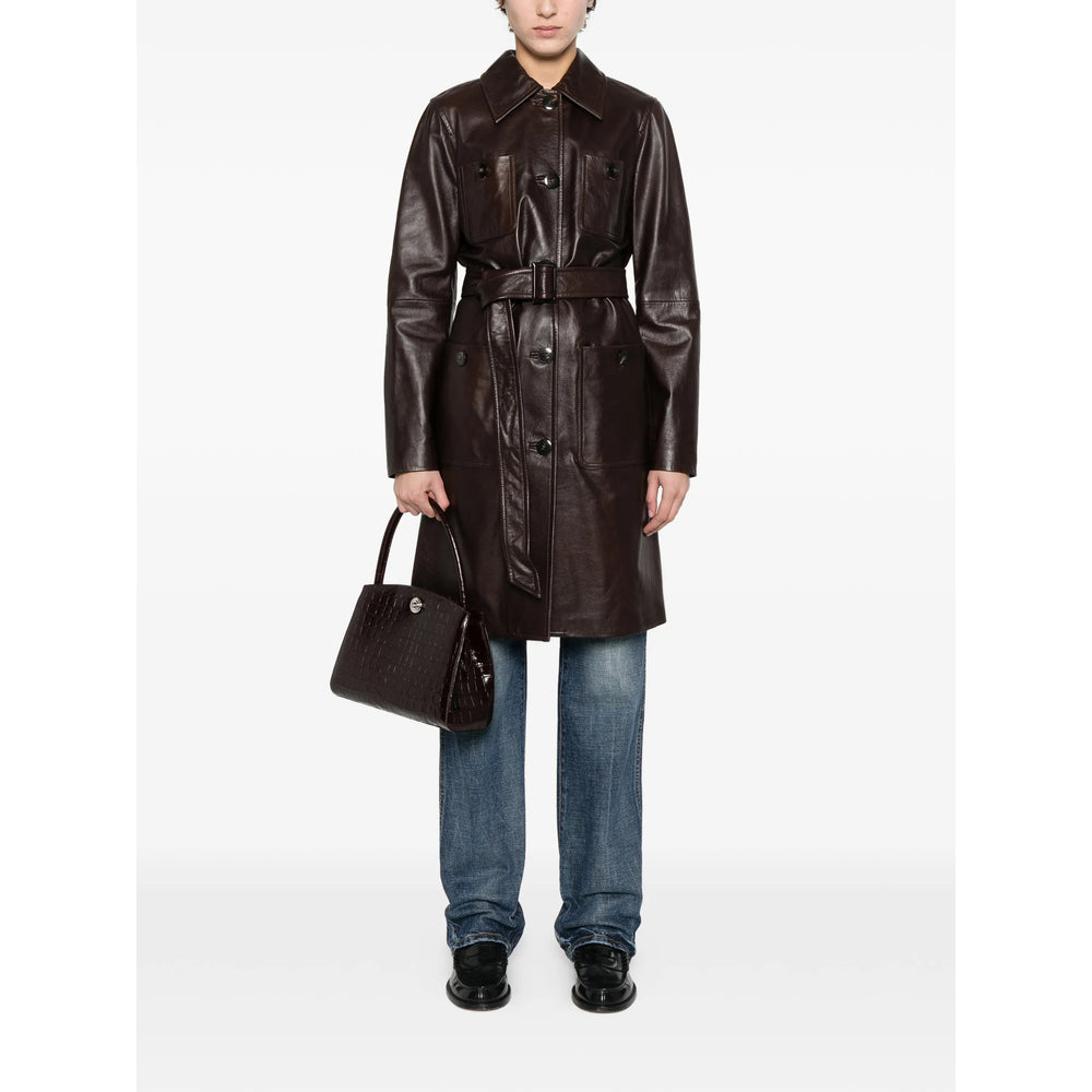 Max Mara Studio Brown Coats - Leather Coats Women MAX MARA STUDIO