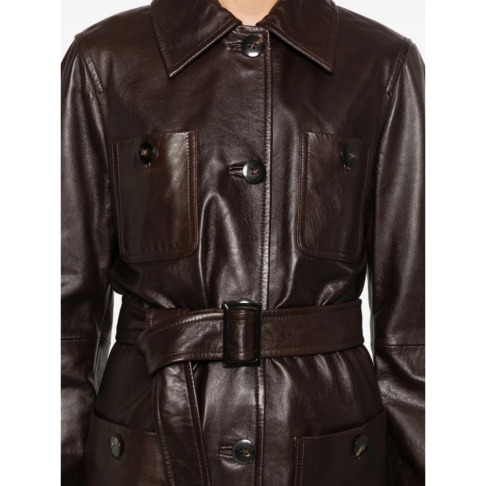 Max Mara Studio Brown Coats - Leather Coats Women MAX MARA STUDIO