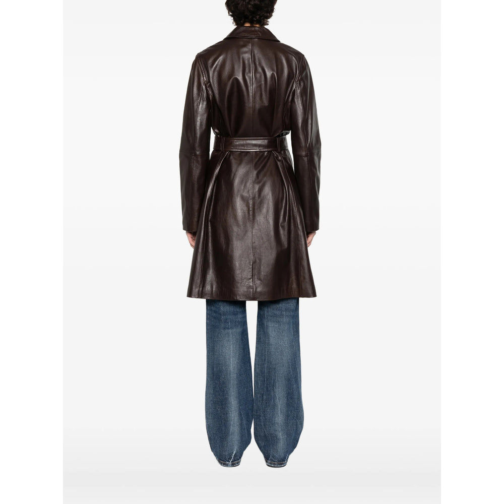 Max Mara Studio Brown Coats - Leather Coats Women MAX MARA STUDIO