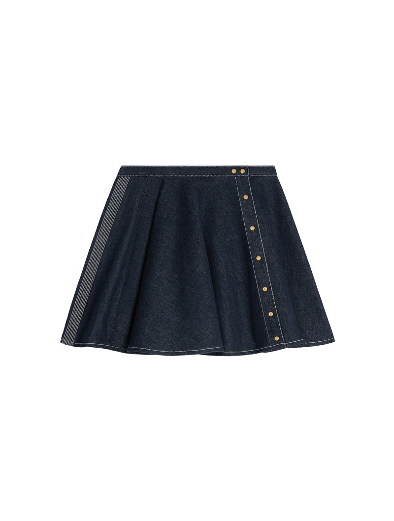 Celine Women Light Indigo Denim Peplum Skirt CELINE