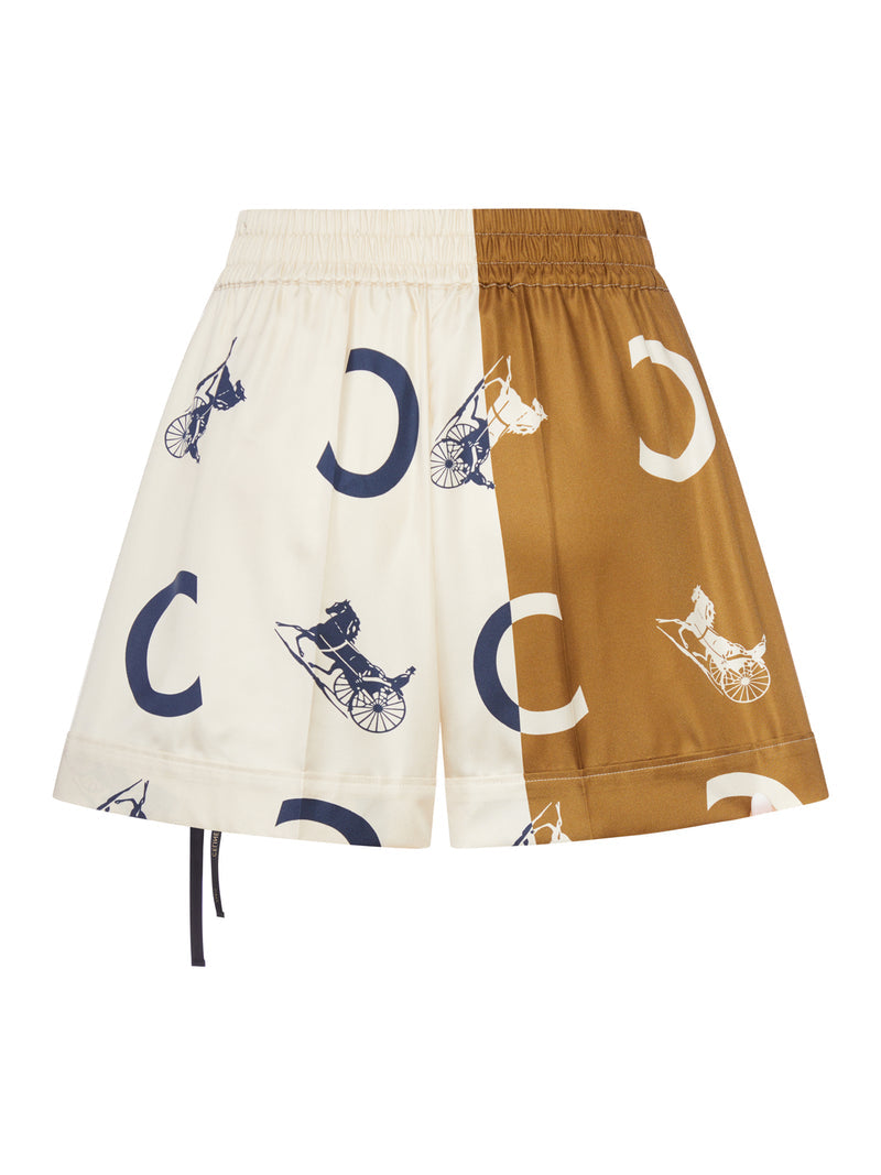 Celine Women Silk Shorts With Iconic Print CELINE