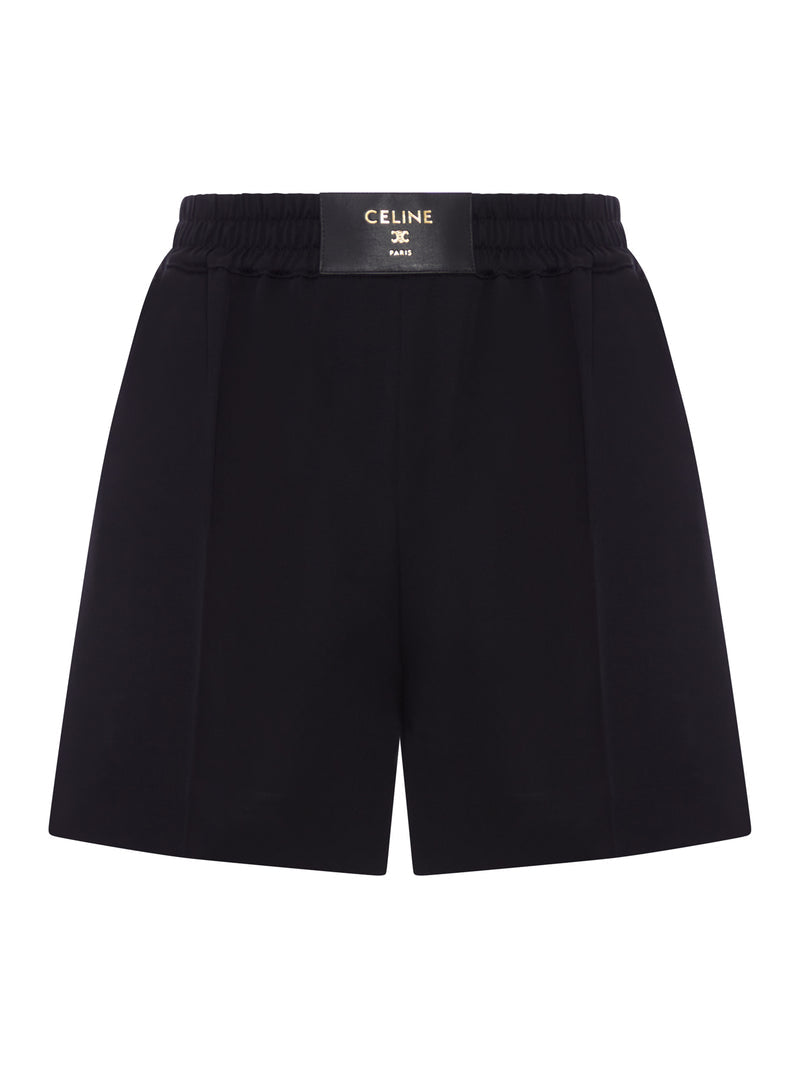 Celine Women Shorts With Elastic Waist And Logo CELINE