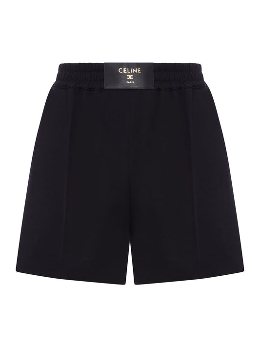 Celine Women Shorts With Elastic Waist And Logo