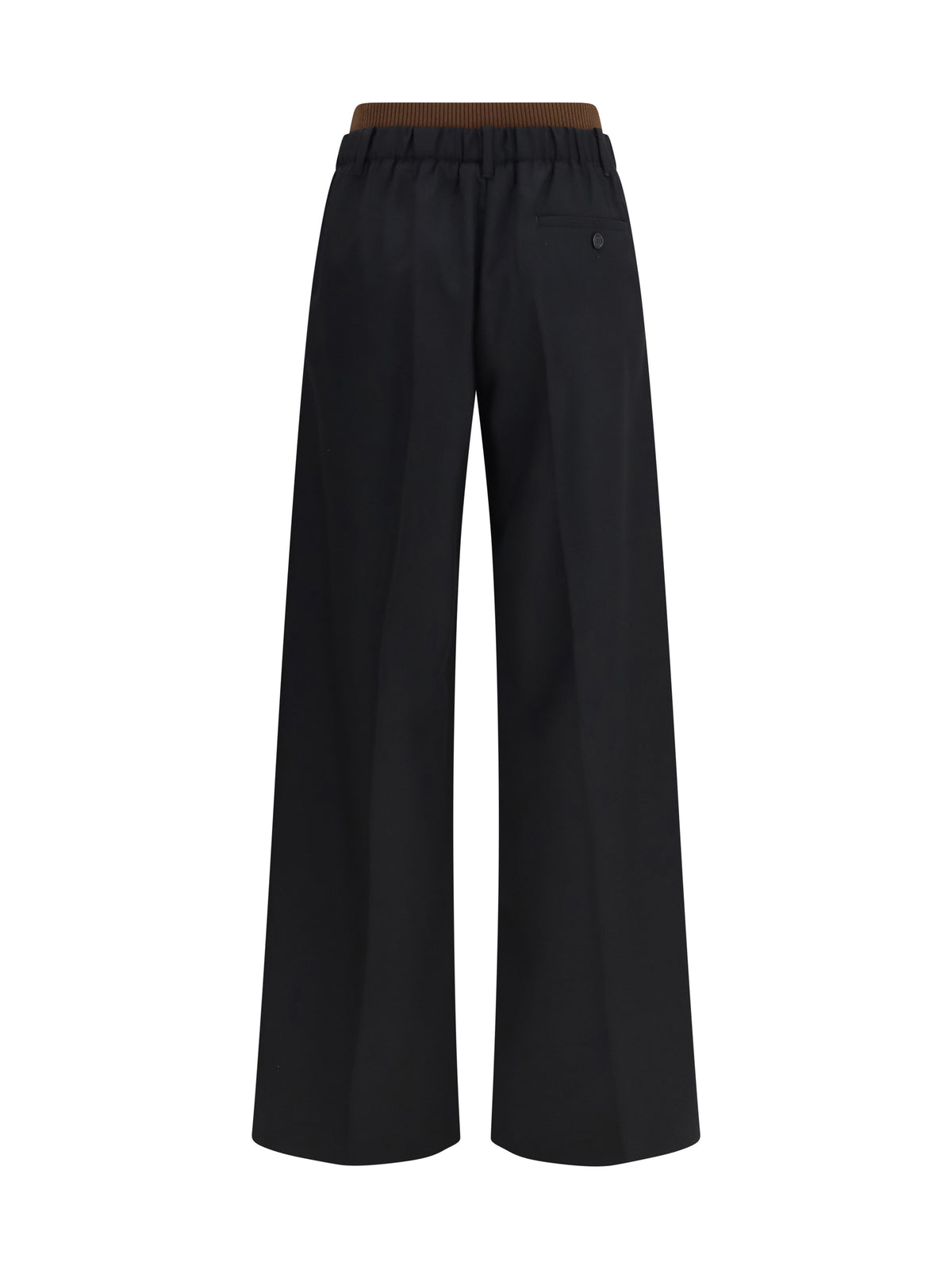 Loewe Women Wide-Leg Pants With Ribbed Waistband LOEWE