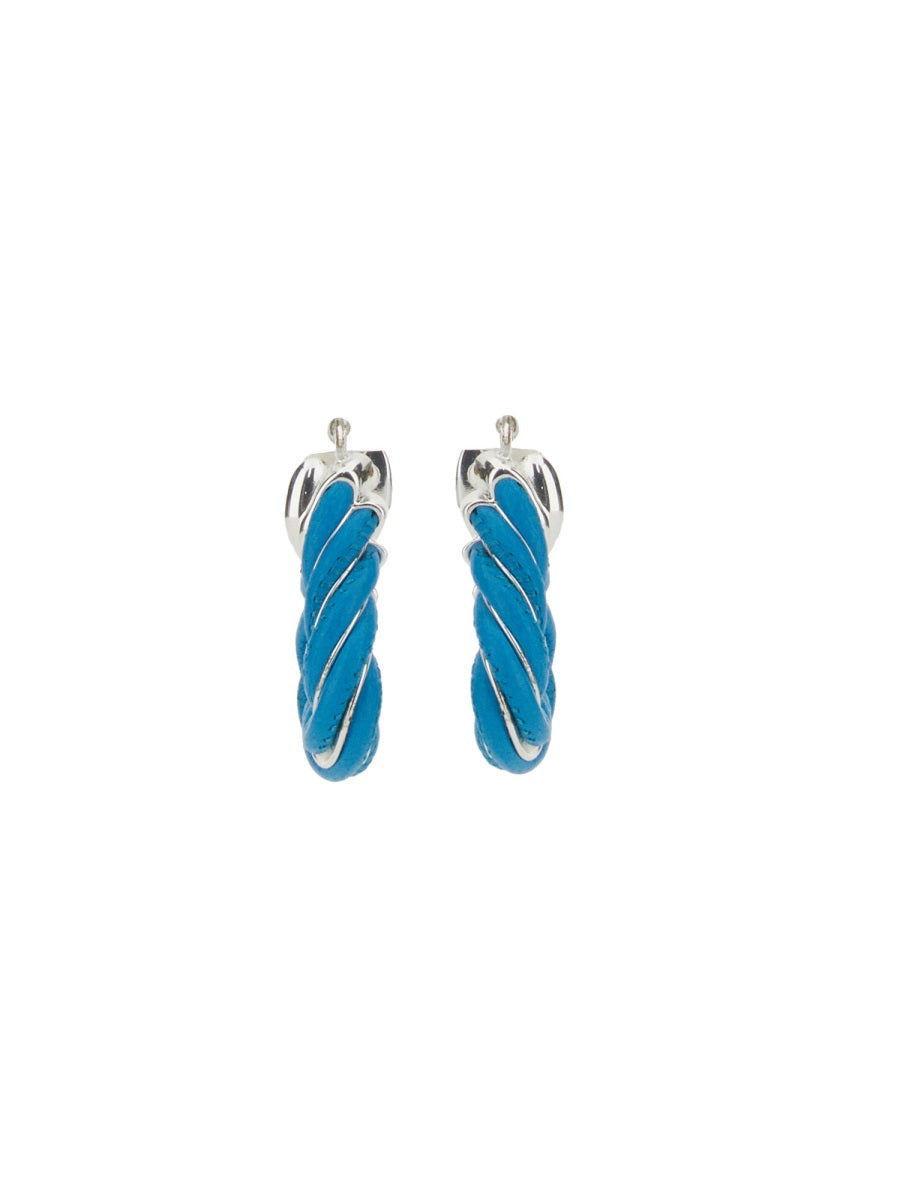 Bottega Veneta Women Triangular Twist Hoop Earrings BOTTEGA VENETA
