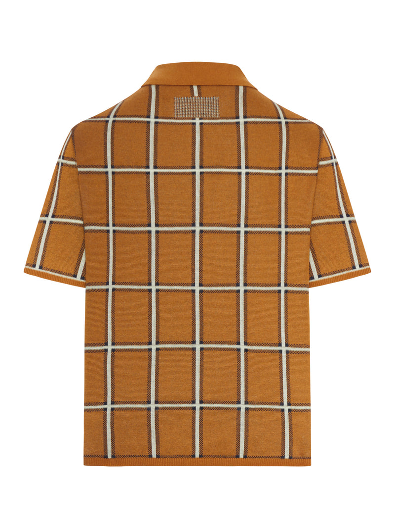 Guest In Residence Women Linen And Silk Blend Polo Shirt With Check Pattern GUEST IN RESIDENCE