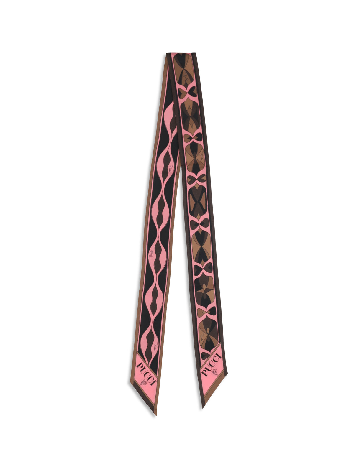 Pucci Women Silk Twill Bandeau Scarf With Mixed Prints PUCCI