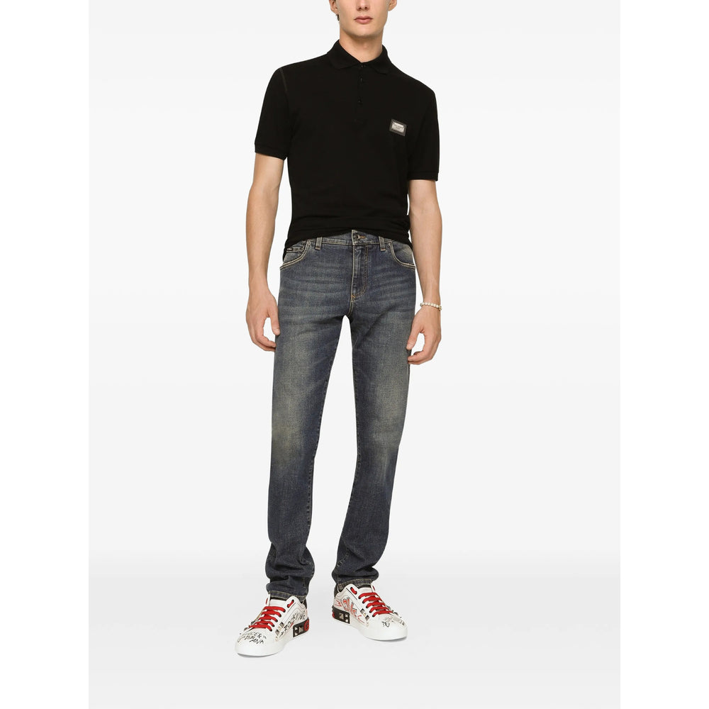 Dolce & Gabbana Black Polo Shirts Men DOLCE & GABBANA