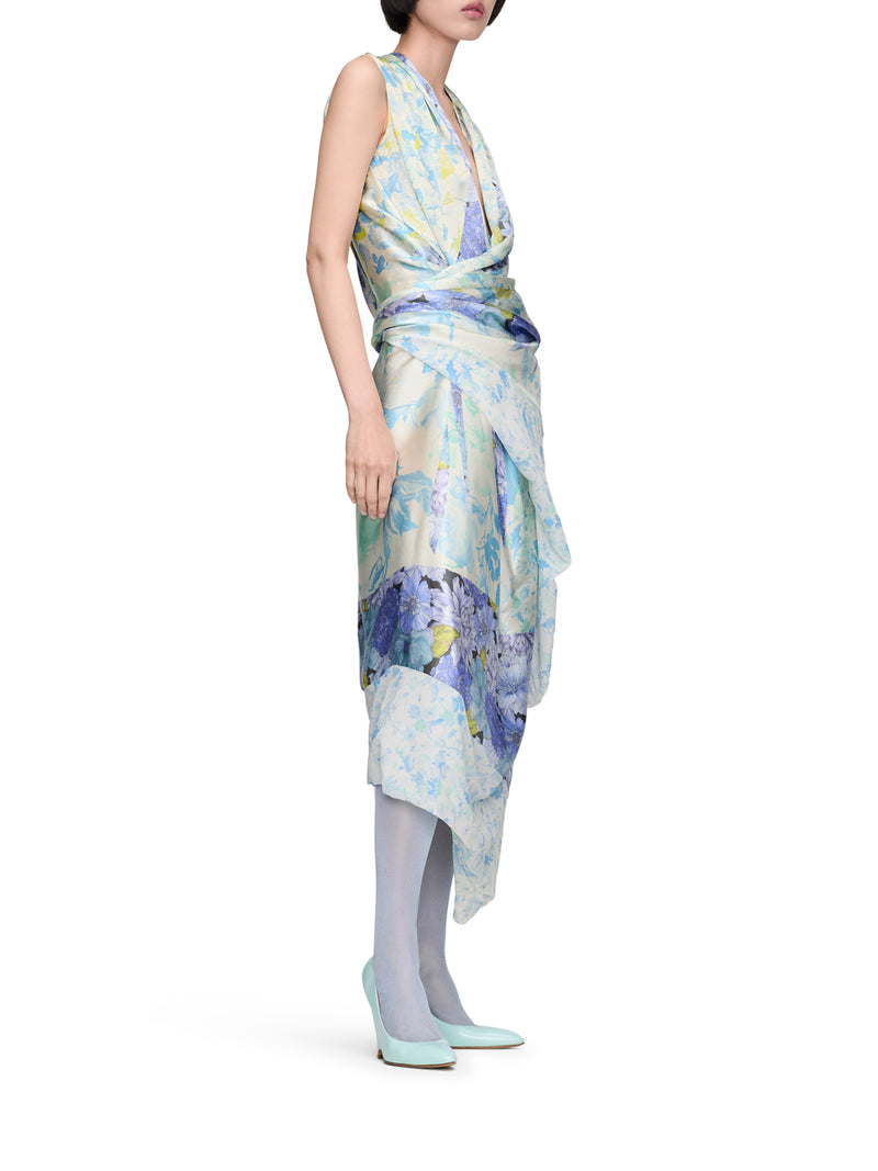 Maison Margiela Women Floral Silk Wrap Dress MAISON MARGIELA