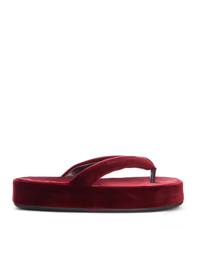 Balenciaga Women Jet Lag Flip Flops In Burgundy BALENCIAGA