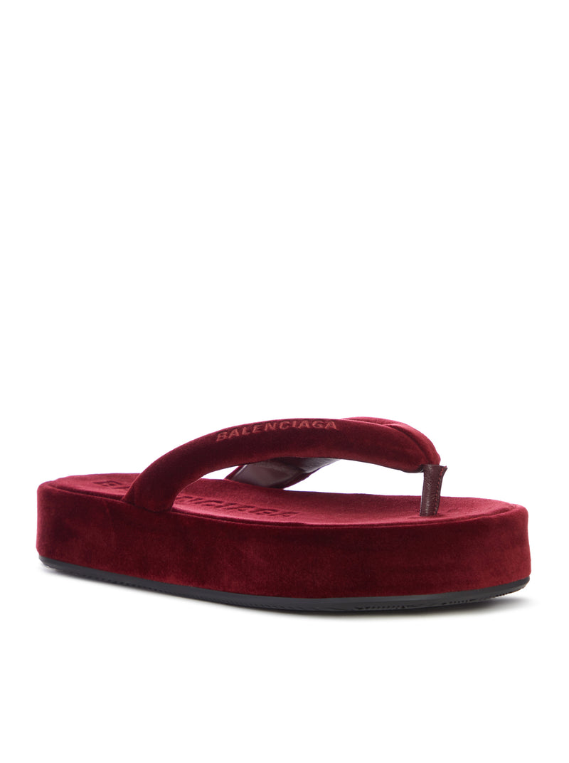 Balenciaga Women Jet Lag Flip Flops In Burgundy BALENCIAGA