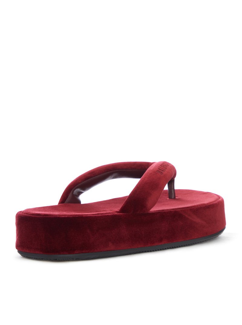 Balenciaga Women Jet Lag Flip Flops In Burgundy BALENCIAGA