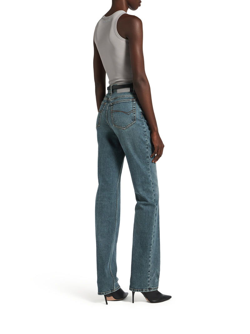 Balenciaga Women High-Waisted Jeans In Vintage Blue BALENCIAGA