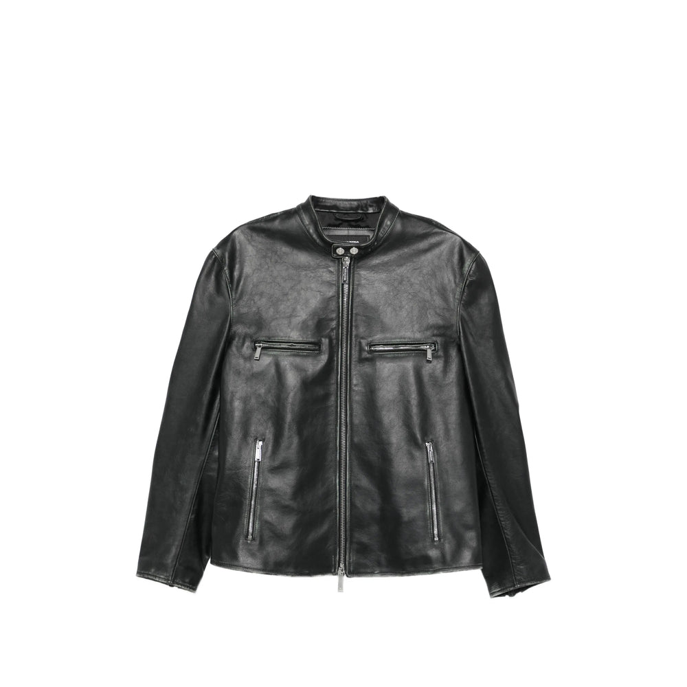Dsquared2 Black Jackets - Leather Jackets Men DSQUARED2