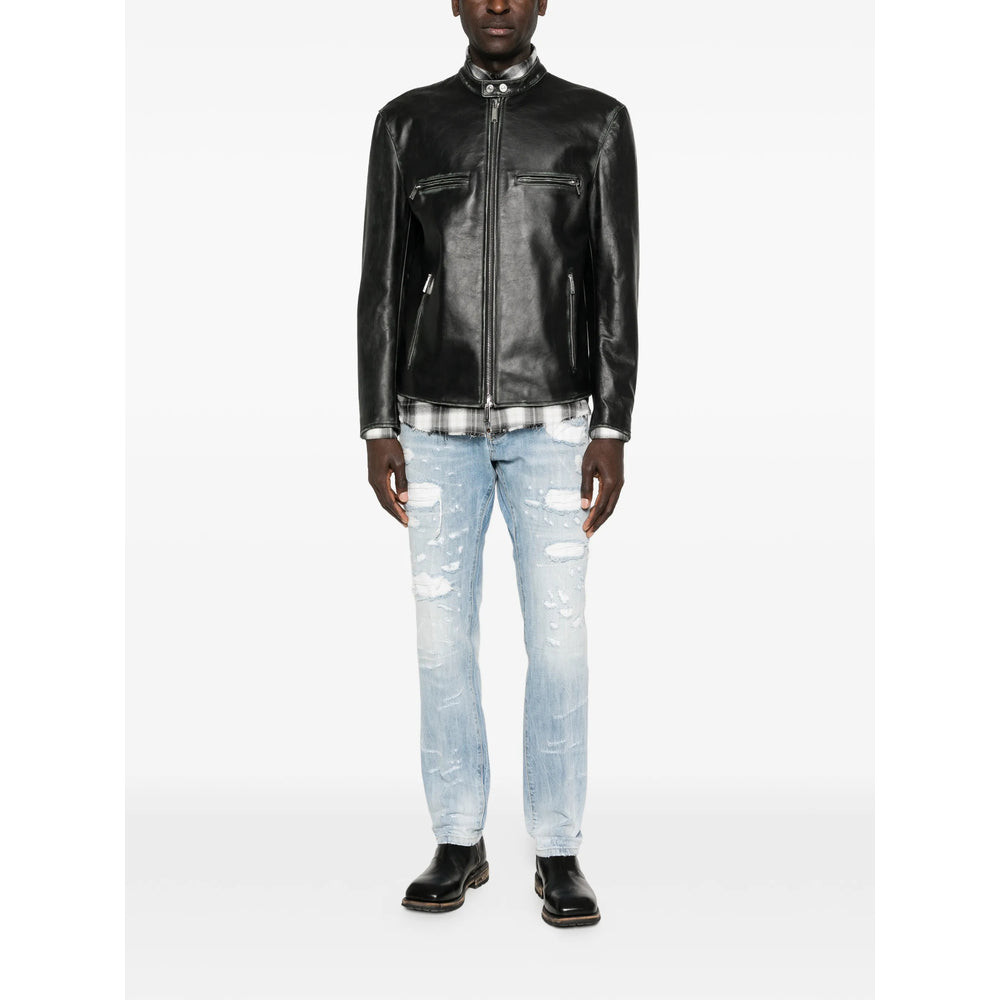 Dsquared2 Black Jackets - Leather Jackets Men DSQUARED2