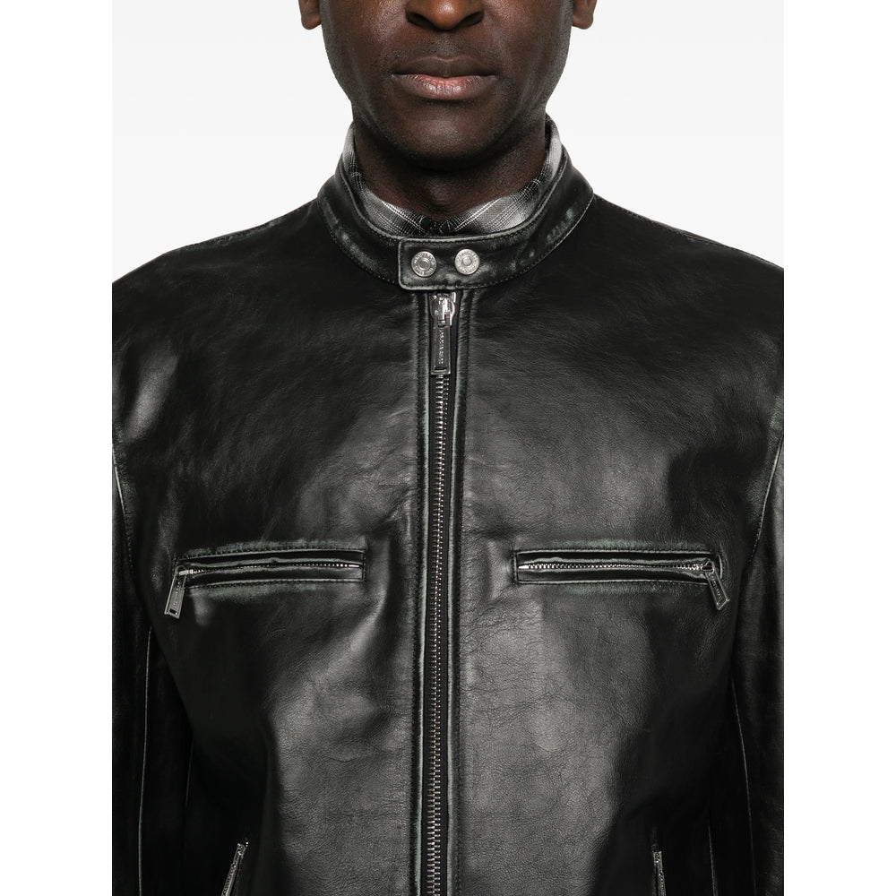 Dsquared2 Black Jackets - Leather Jackets Men DSQUARED2