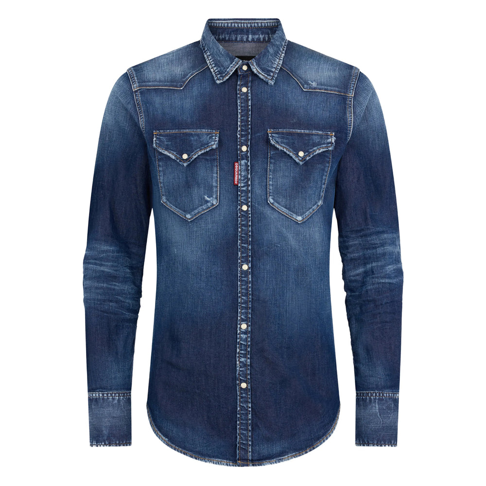 Dsquared2 Blue Shirts Men DSQUARED2