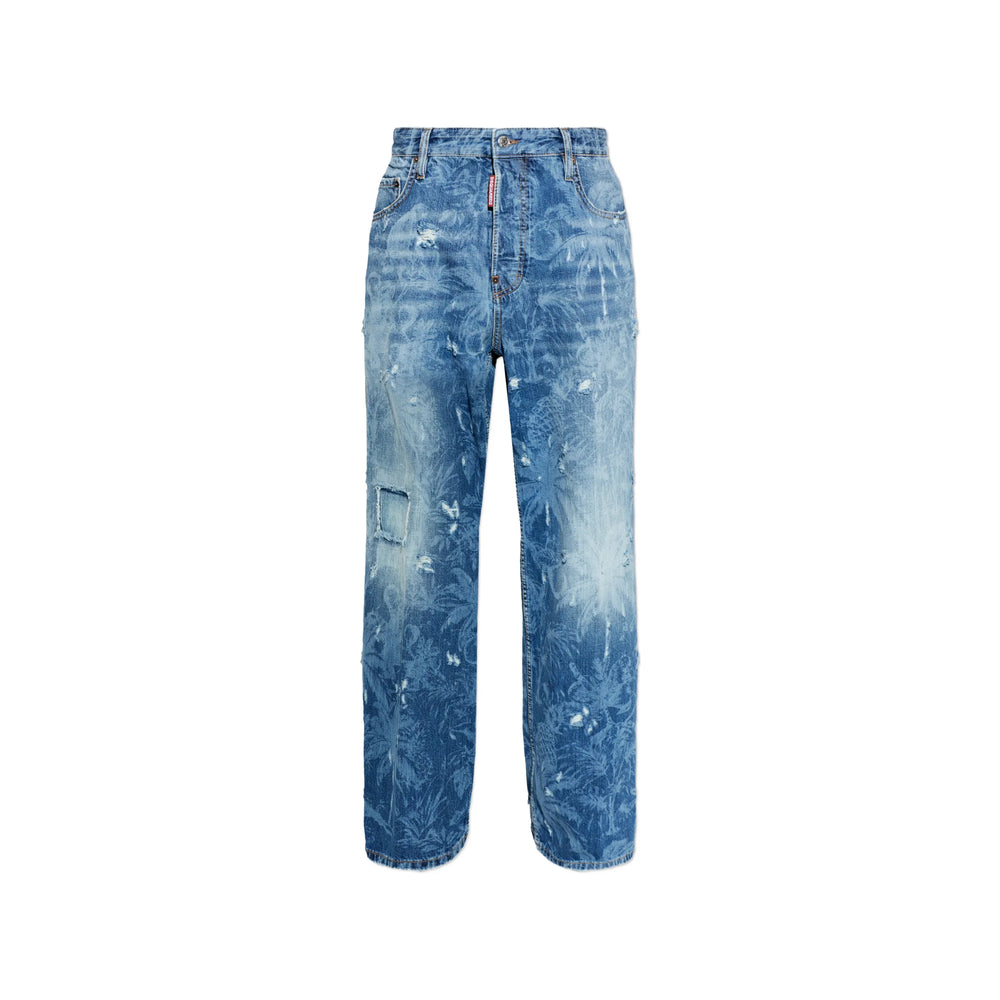 Dsquared2 Blue Trousers - Wide-Leg Trousers Men DSQUARED2