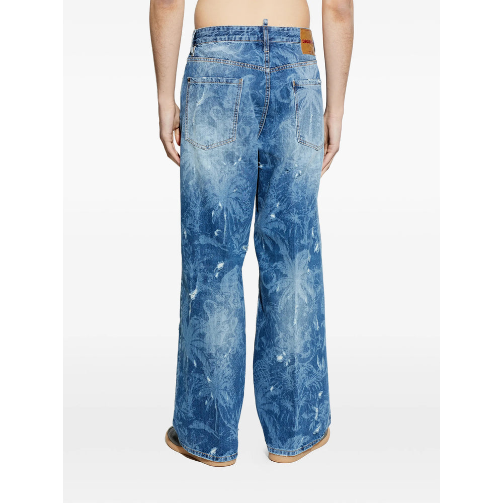 Dsquared2 Blue Trousers - Wide-Leg Trousers Men DSQUARED2