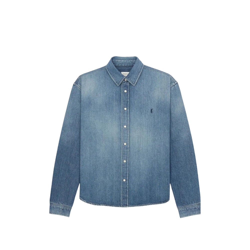 Saint Laurent Blue Shirts Men SAINT LAURENT